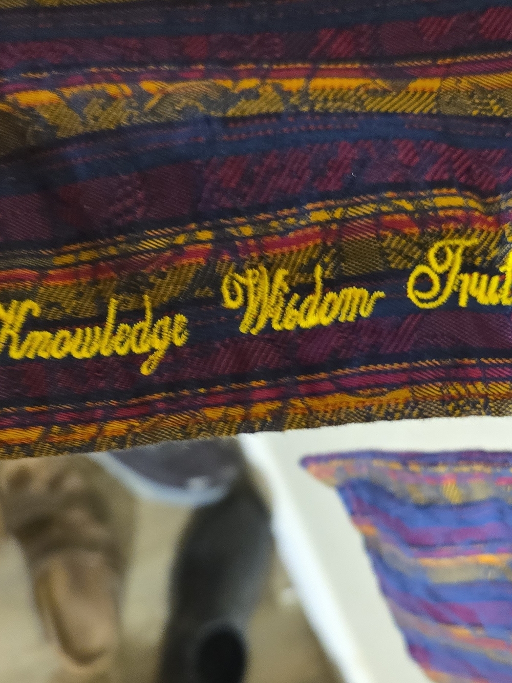 Robert Graham Purple and Gold Striped Button-Down Shirt - Picture 3 of 11